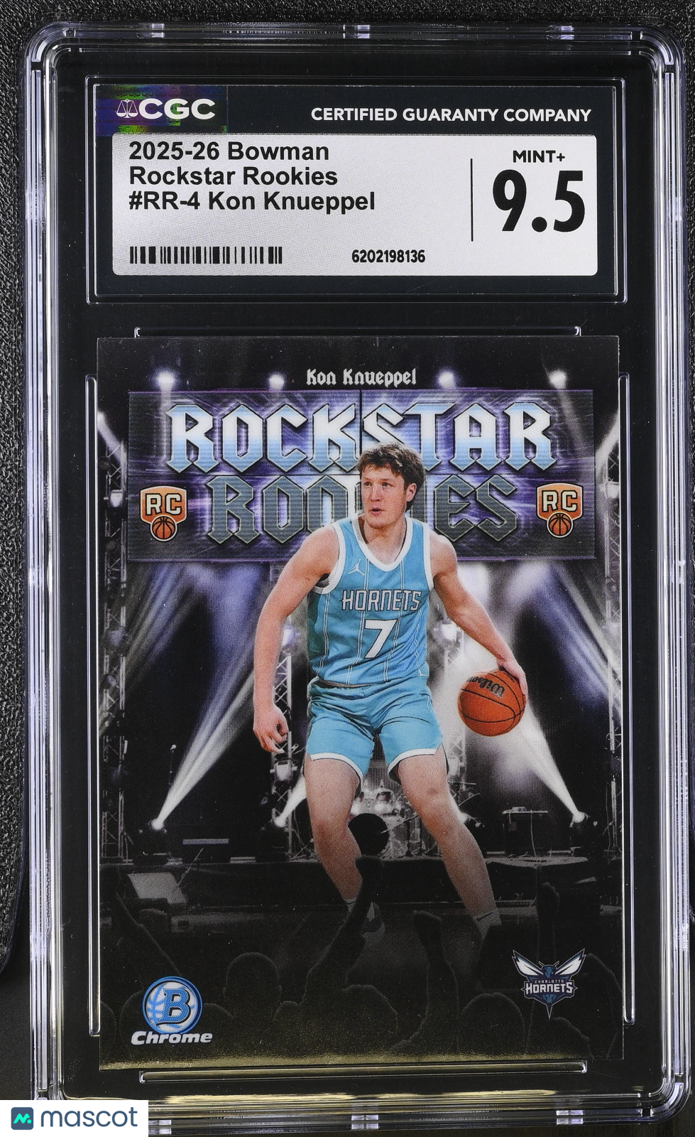 2025-26 Bowman Kon Knueppel Rockstar Rookies #RR-4 CGC 9.5 Charlotte Hornets