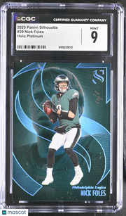 2025 Panini Silhouette Nick Foles Holo Platinum 1/1 39 CGC 9 Philadelphia Eagles