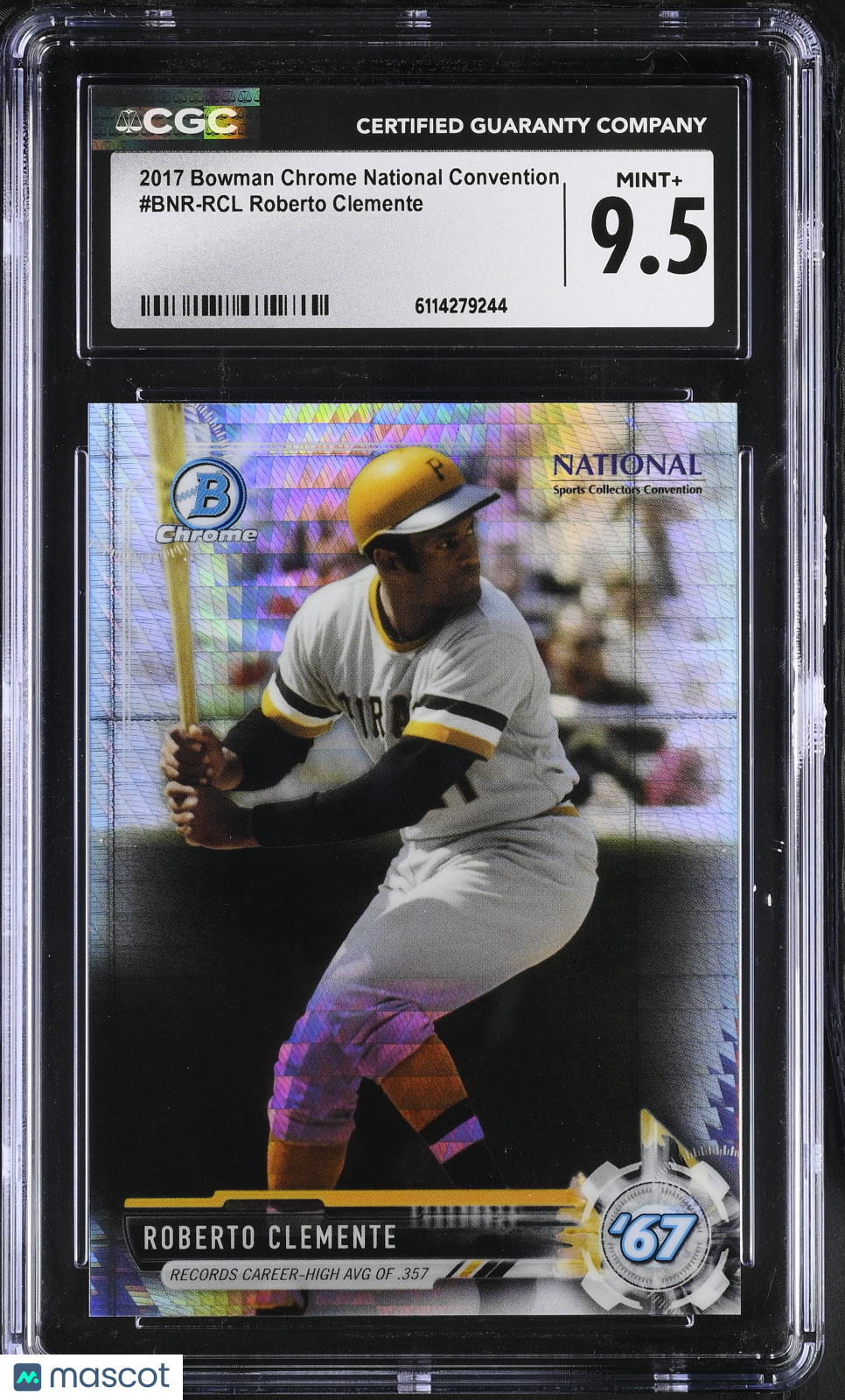 2017 Bowman Chrome National Convention Roberto Clemente #BNR-RCL CGC 9.5 Pirates