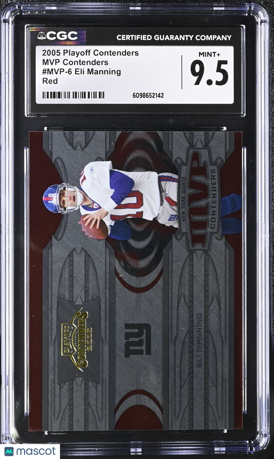 2005 Playoff Contenders Eli Manning Red /500 MVP #MVP-6 CGC 9.5 Giants
