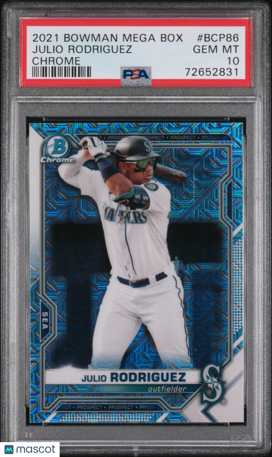 2021 Bowman Mega Box Chrome Julio Rodriguez Rookie #BCP86 PSA 10 Mariners