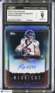 2024 Topps Midnight Bo Nix Rookie Stroke of Midnight Auto #SMA-BN CGC 9 Broncos