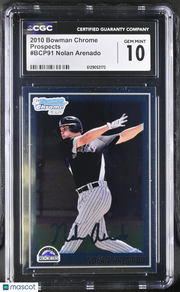 2010 Bowman Chrome Nolan Arenado Rookie Prospects #BCP91 CGC 10 Colorado Rockies