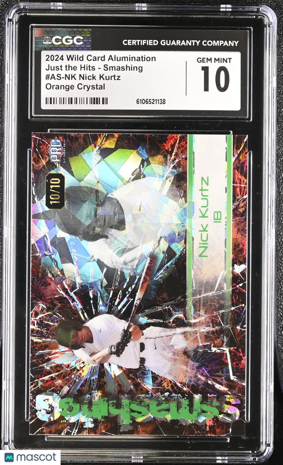 2024 Wild Card Alumination Nick Kurtz Orange Crystal /10 Rookie #AS-NK CGC 10