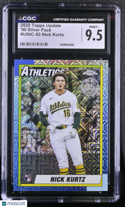 2025 Topps Update Nick Kurtz Rookie '90 Silver Pack #U90C-93 CGC 9.5 Athletics