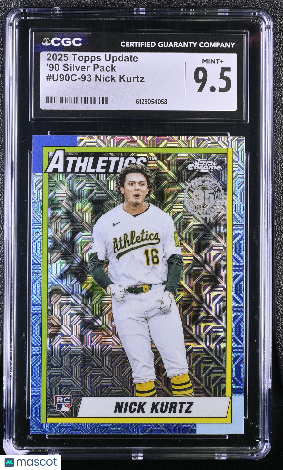 2025 Topps Update Nick Kurtz Rookie '90 Silver Pack #U90C-93 CGC 9.5 Athletics
