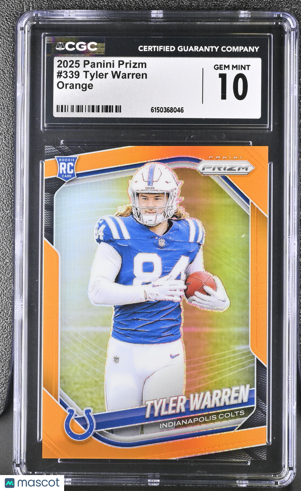 2025 Panini Prizm Tyler Warren Orange /249 Rookie #339 CGC 10 Indianapolis Colts