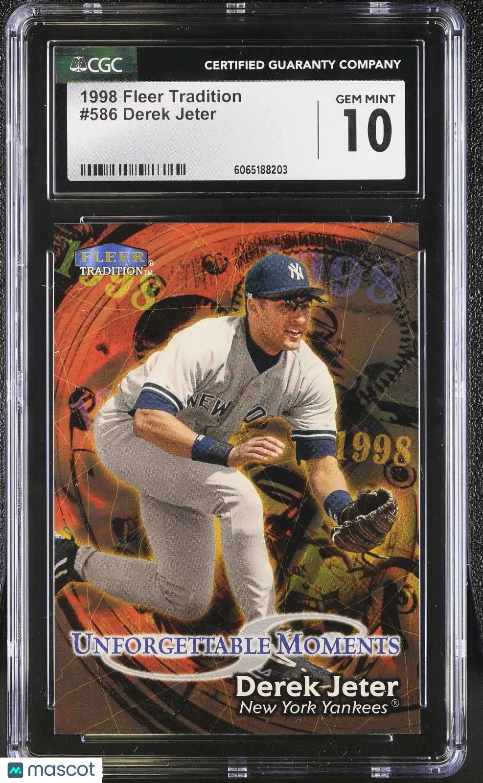 1998 Fleer Tradition Derek Jeter #586 CGC 10 New York Yankees