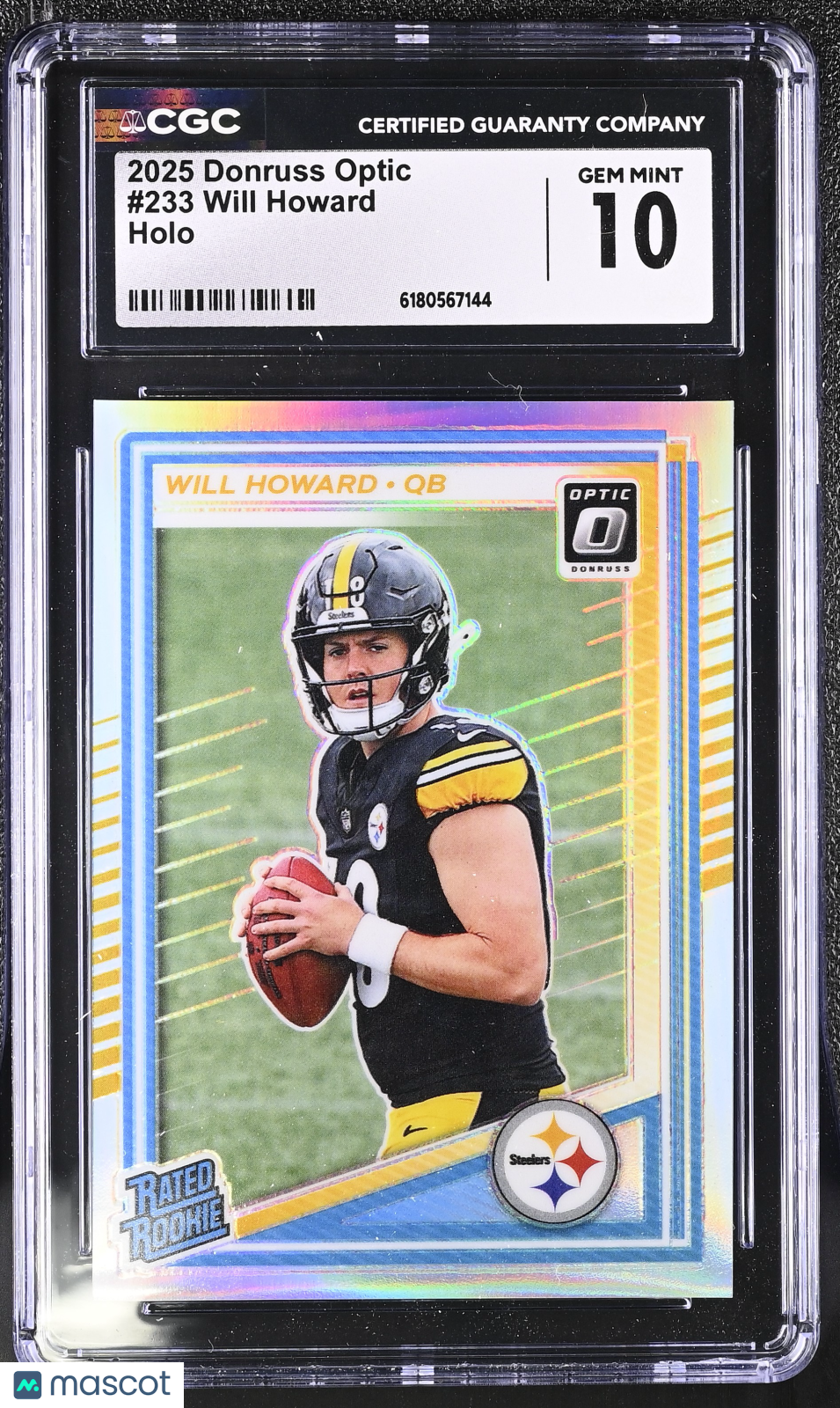 2025 Donruss Optic Will Howard Holo Rookie #233 CGC 10 Pittsburgh Steelers