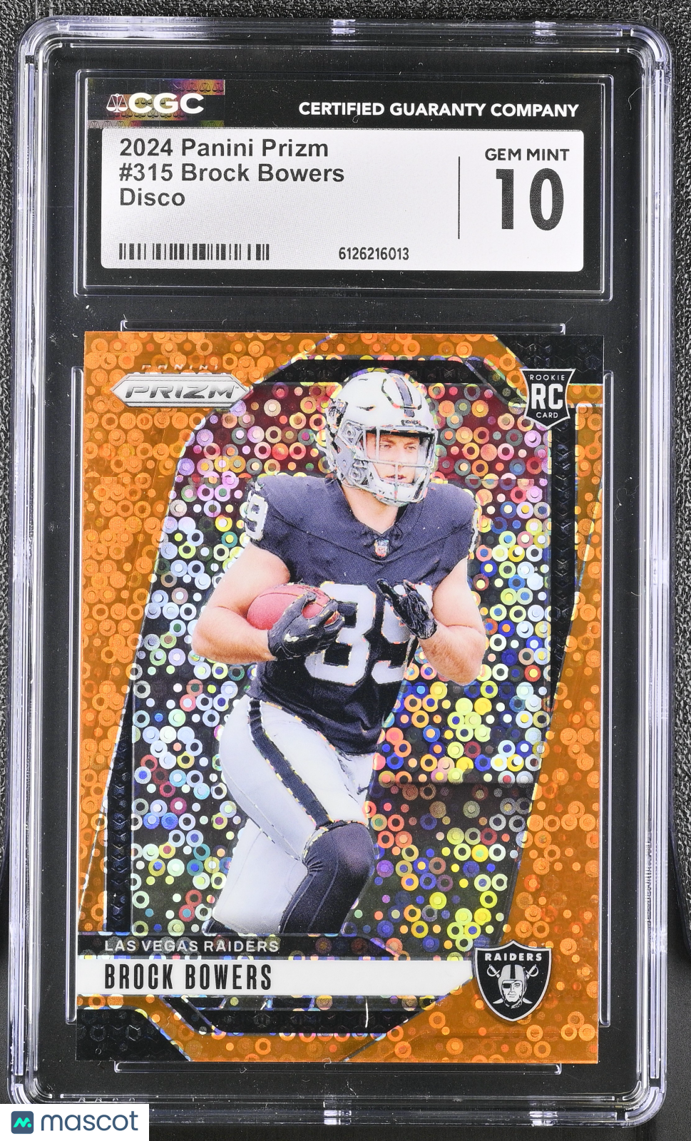 2024 Panini Prizm Brock Bowers Disco Rookie #315 CGC 10 Las Vegas Raiders