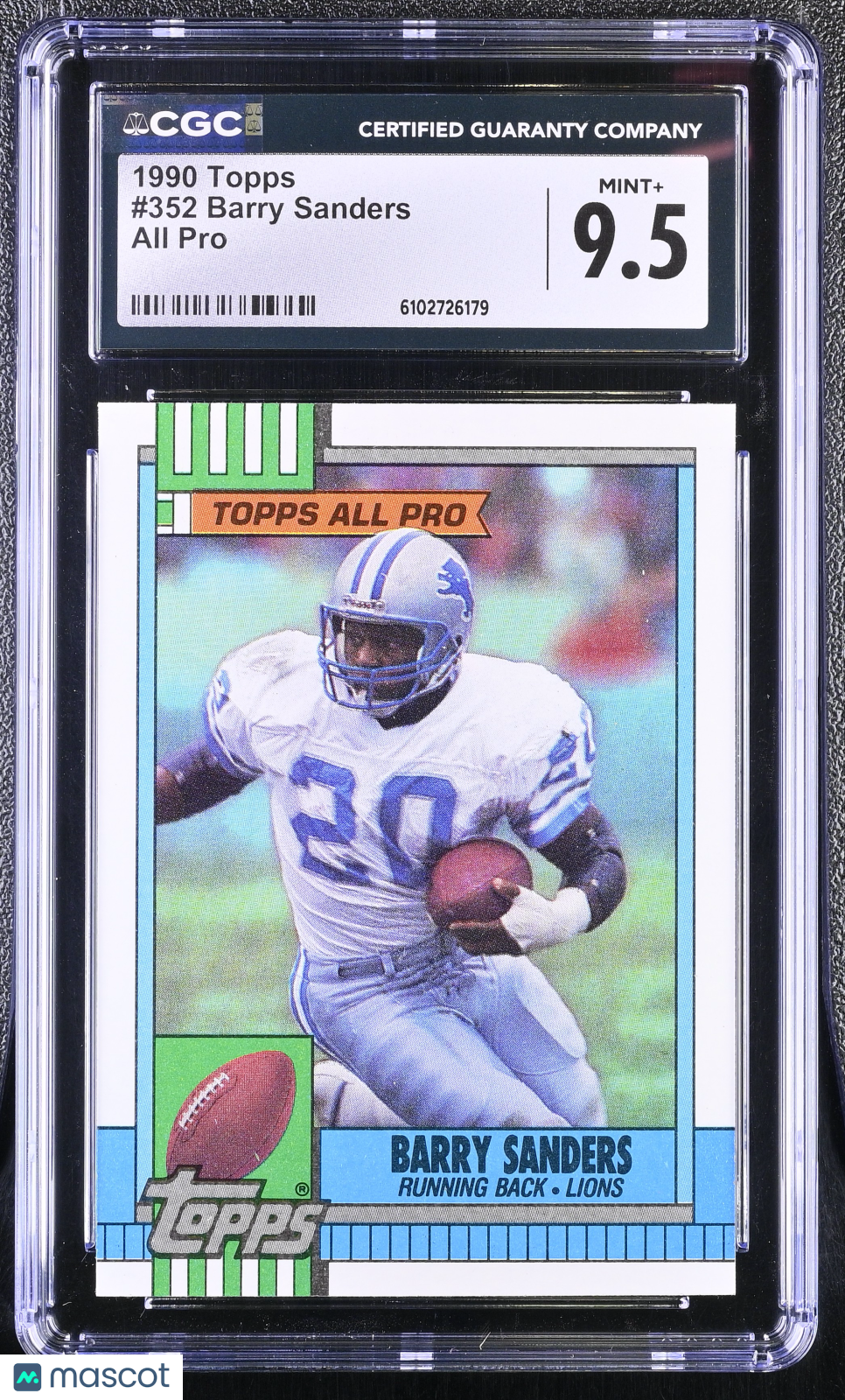1990 Topps Barry Sanders All Pro #352 CGC 9.5 Detroit Lions