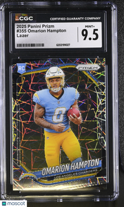 2025 Panini Prizm Omarion Hampton Lazer Rookie #355 CGC 9.5 Los Angeles Chargers