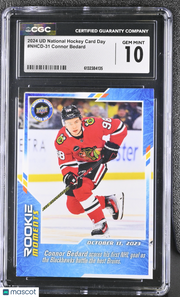 2024 UD Nat'l Hockey Card Day Connor Bedard Rookie #NHCD-31 CGC 10 Blackhawks