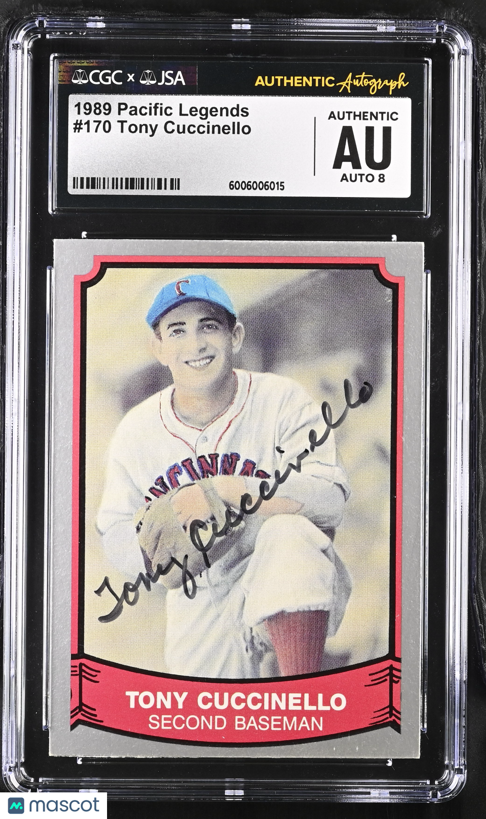1989 Pacific Legends Tony Cuccinello #170 CGC Authentic JSA