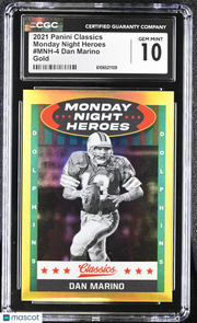 2021 Panini Classics Dan Marino Gold /75 Monday Night Heroes #4 CGC 10 Dolphins
