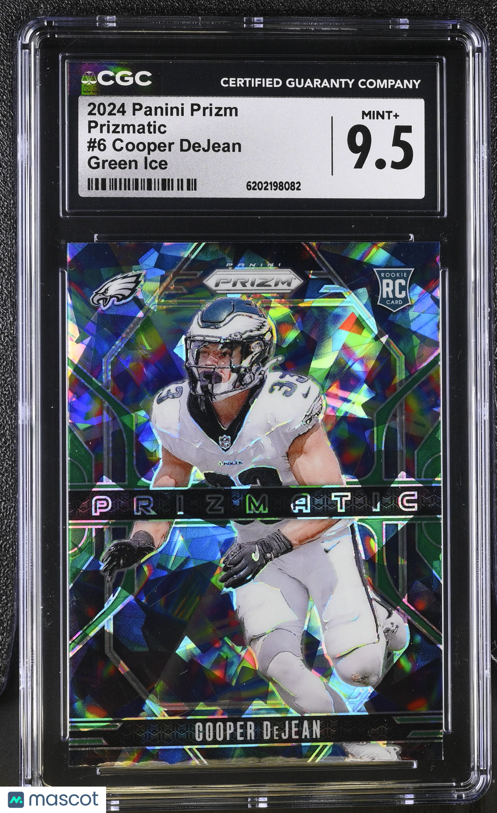 2024 Panini Prizm Cooper DeJean Green Ice Rookie Prizmatic #6 CGC 9.5 Eagles