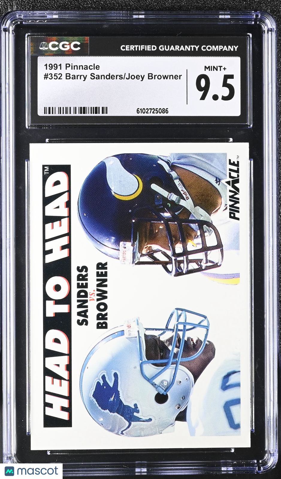 1991 Pinnacle Barry Sanders/Joey Browner #352 CGC 9.5