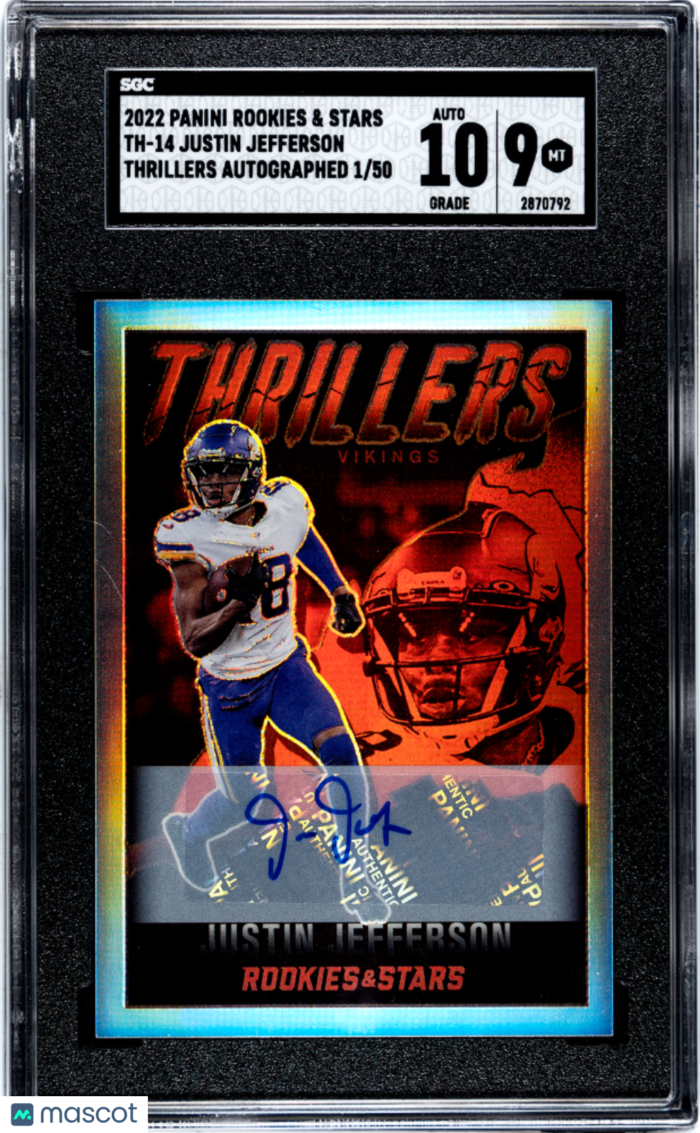 2022 Panini Rookies & Stars Jefferson Thrillers Auto 50 #TH-14 SGC 9 Vikings