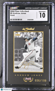 2004 Fleer Inscribed Andruw Jones Gold /199 #9 CGC 10 Atlanta Braves
