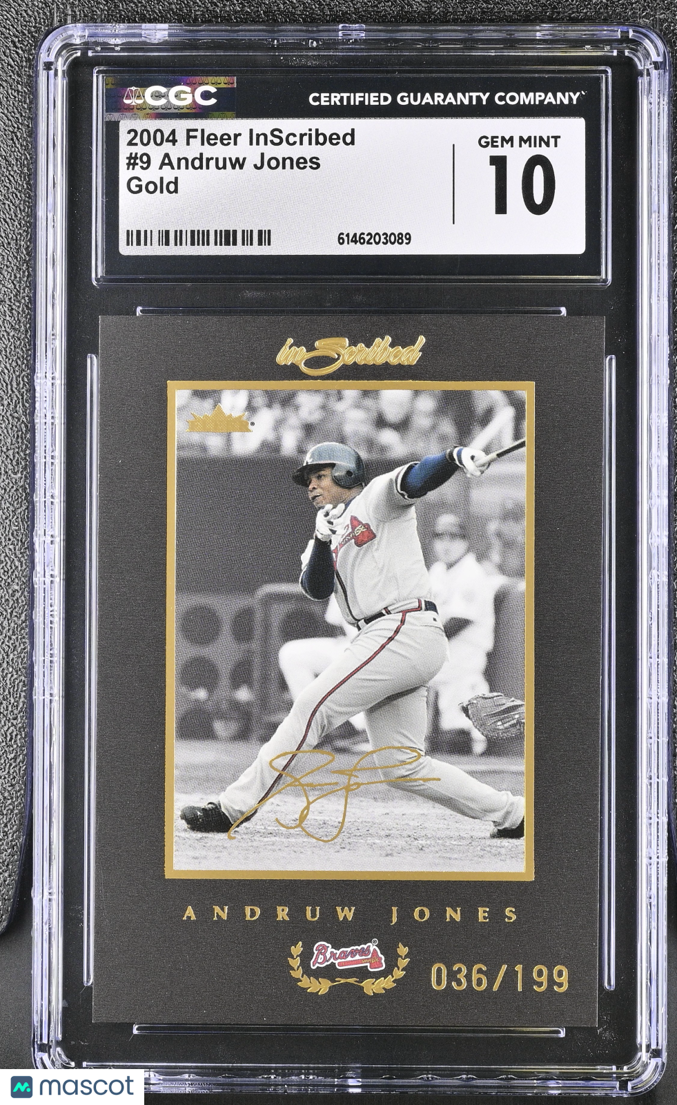 2004 Fleer Inscribed Andruw Jones Gold /199 #9 CGC 10 Atlanta Braves