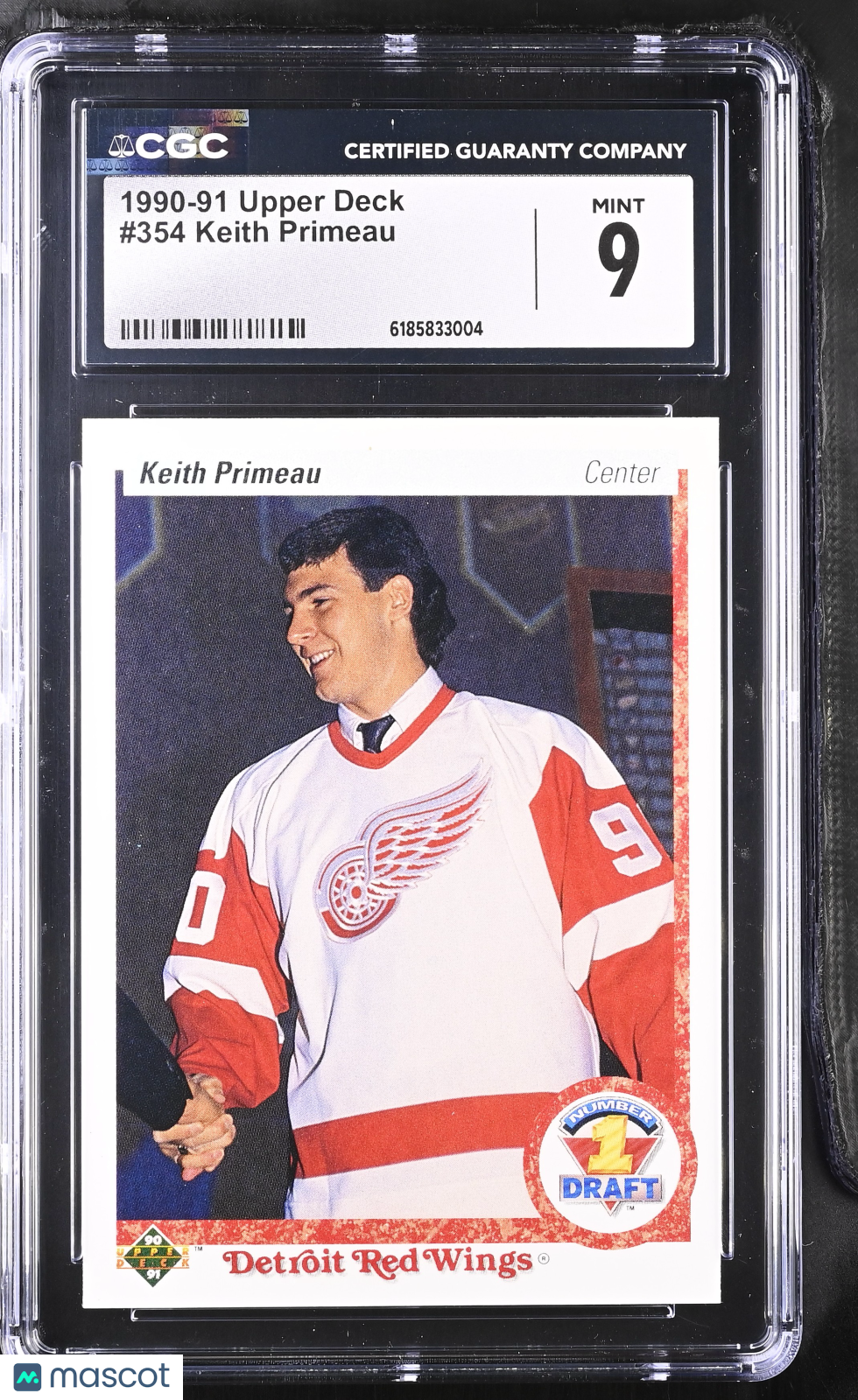 1990-91 Upper Deck Keith Primeau Rookie #354 CGC 9 Detroit Red Wings