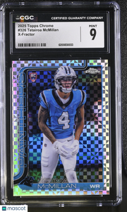 2025 Topps Chrome Tetairoa McMillan X-Fractor Rookie #326 CGC 9 Panthers