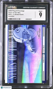2006 Playoff Prestige Brett Favre Holofoil /25 Stars of the NFL 13 CGC 9 Packers