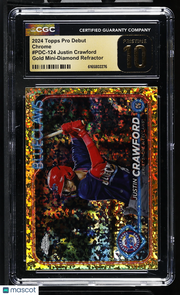 2024 Topps Pro Debut Justin Crawford Gold Mini-Diamond /50 Chrome PDC-124 CGC 10