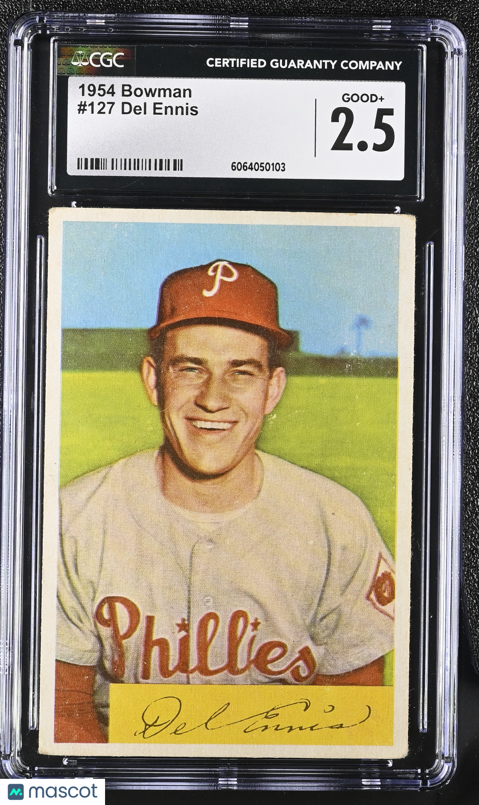 1954 Bowman Del Ennis #127 CGC 2.5