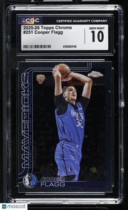 2025-26 Topps Chrome Cooper Flagg Rookie #251 CGC 10 Dallas Mavericks