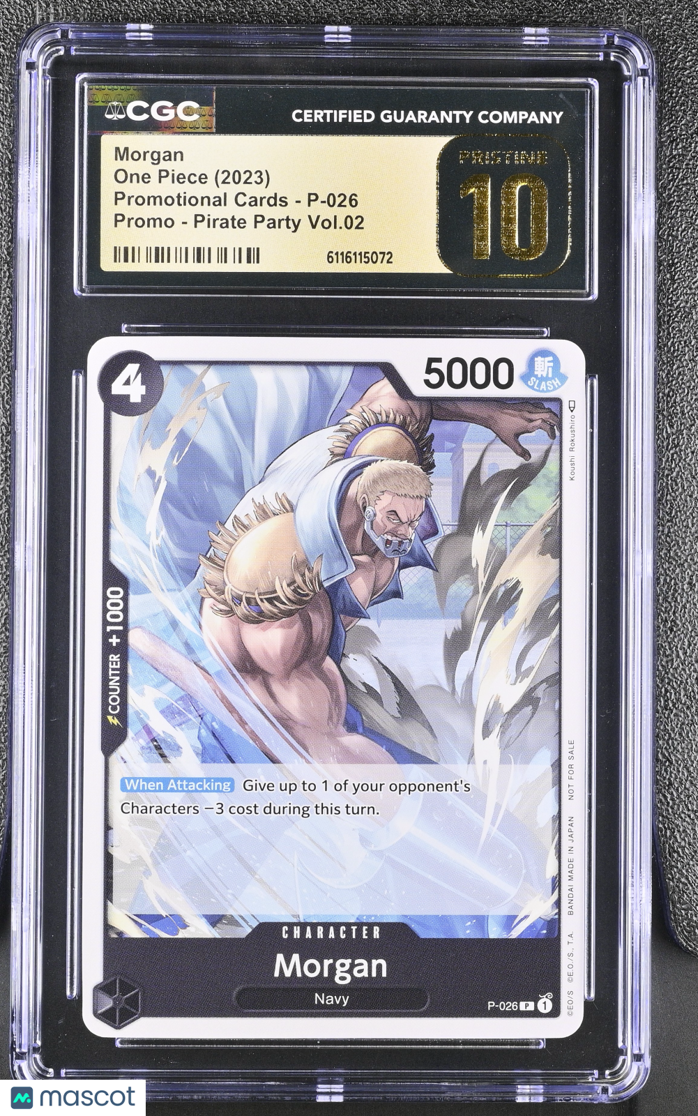 One Piece Promotional Cards Morgan Pirates Party Vol.2 CGC 10 #P-026 Pristine