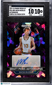 2023 Panini Prizm Matas Buzelis Auto Purple Ice 99 #DPA-MBZ SGC 10 Chicago Bulls