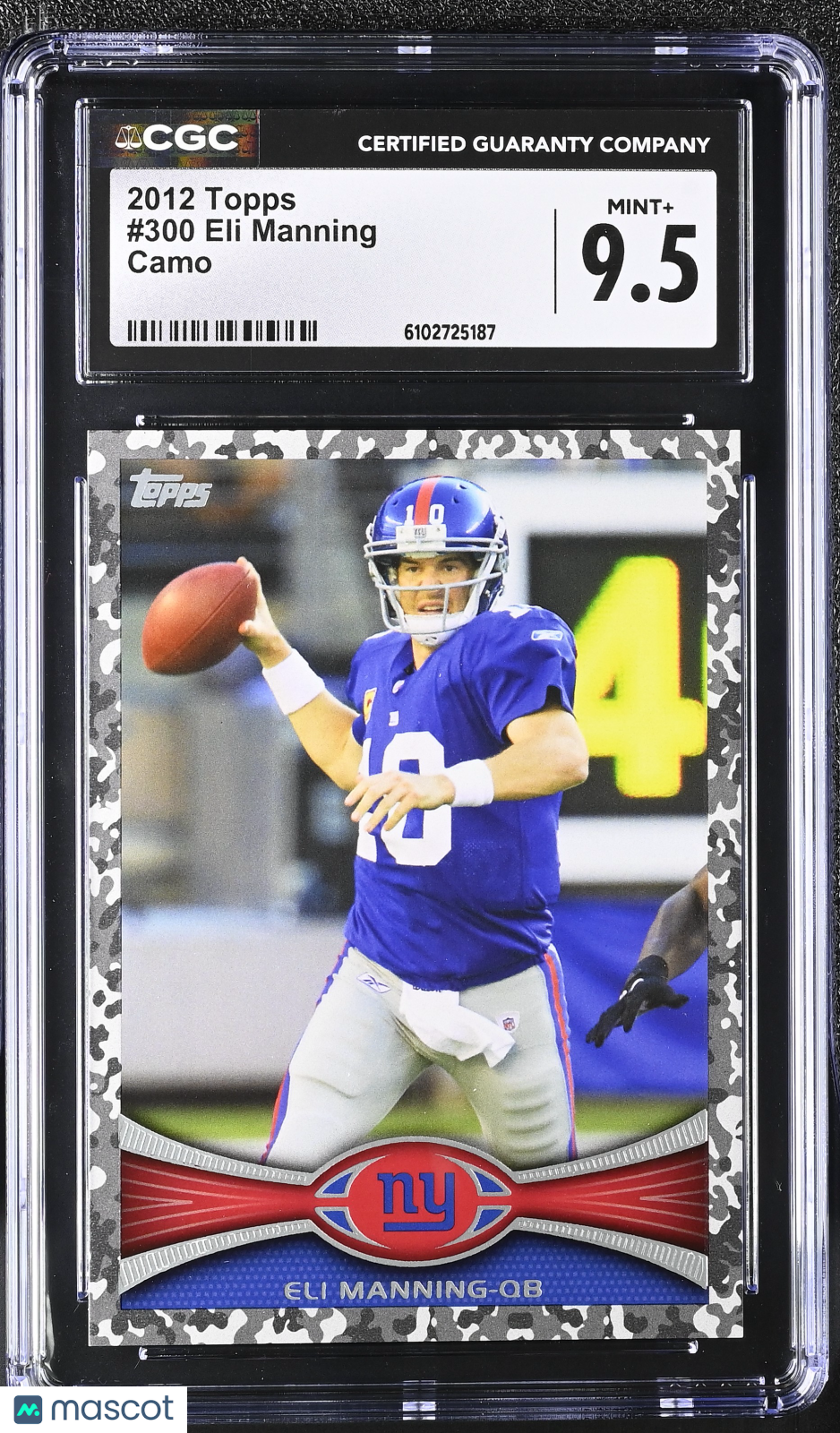 2012 Topps Eli Manning Camo /399 #300 CGC 9.5 New York Giants