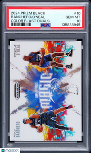 2024 Prizm Black Color Blast Duals Shaquille O'Neal Paolo Banchero PSA 10 Magic