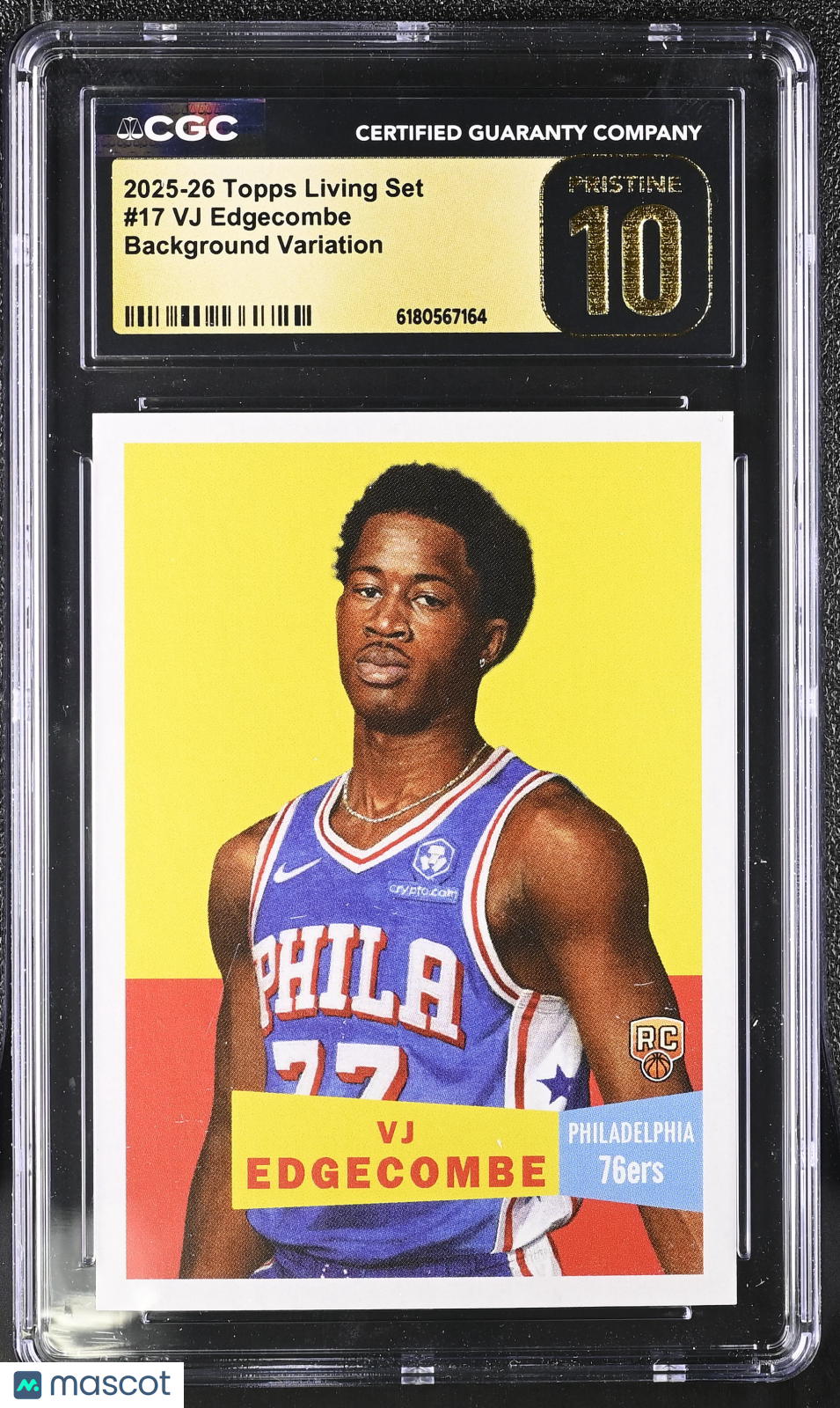 2025-26 Topps Living Set VJ Edgecombe Variation Rookie #17 CGC 10 Pristine 76ers