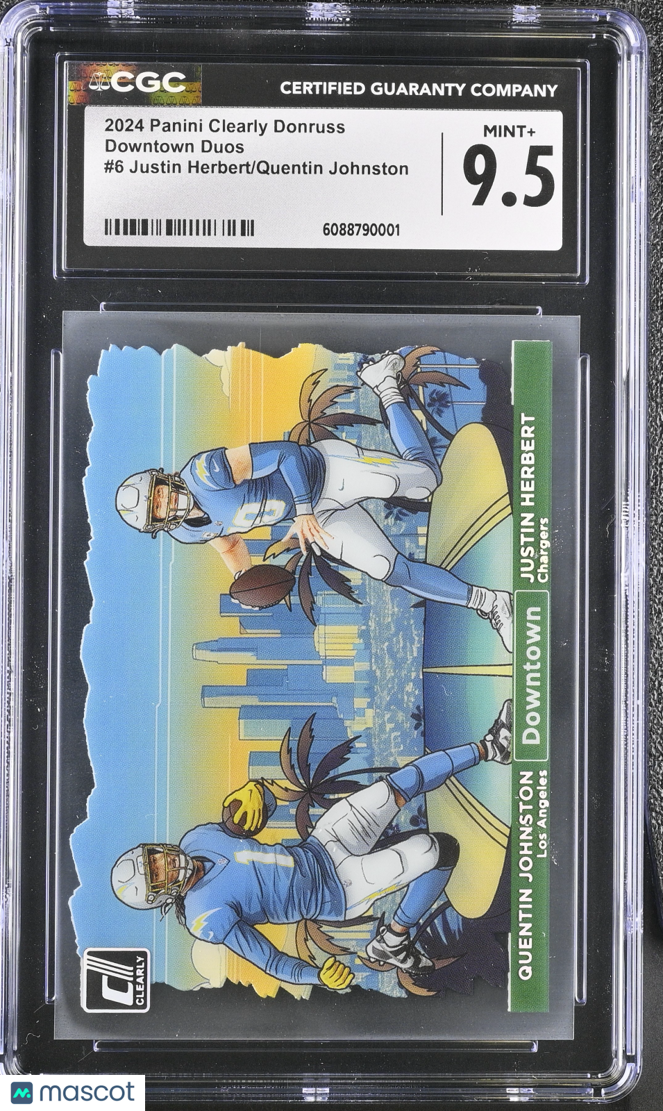 2024 Clearly Donruss Justin Herbert Quentin Johnston Downtown Duos #6 CGC 9.5
