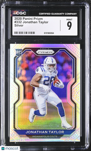 2020 Panini Prizm Jonathan Taylor Silver Rookie #332 CGC 9 Indianapolis Colts