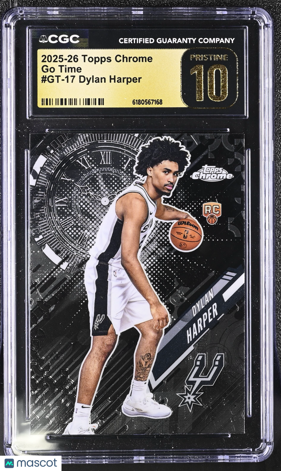 2025-26 Topps Chrome Dylan Harper Rookie Go Time #GT-17 CGC 10 Pristine Spurs