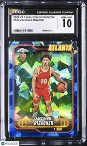 2024-25 Topps Chrome Sapphire Zaccharie Risacher Rookie #169 CGC 10 Hawks