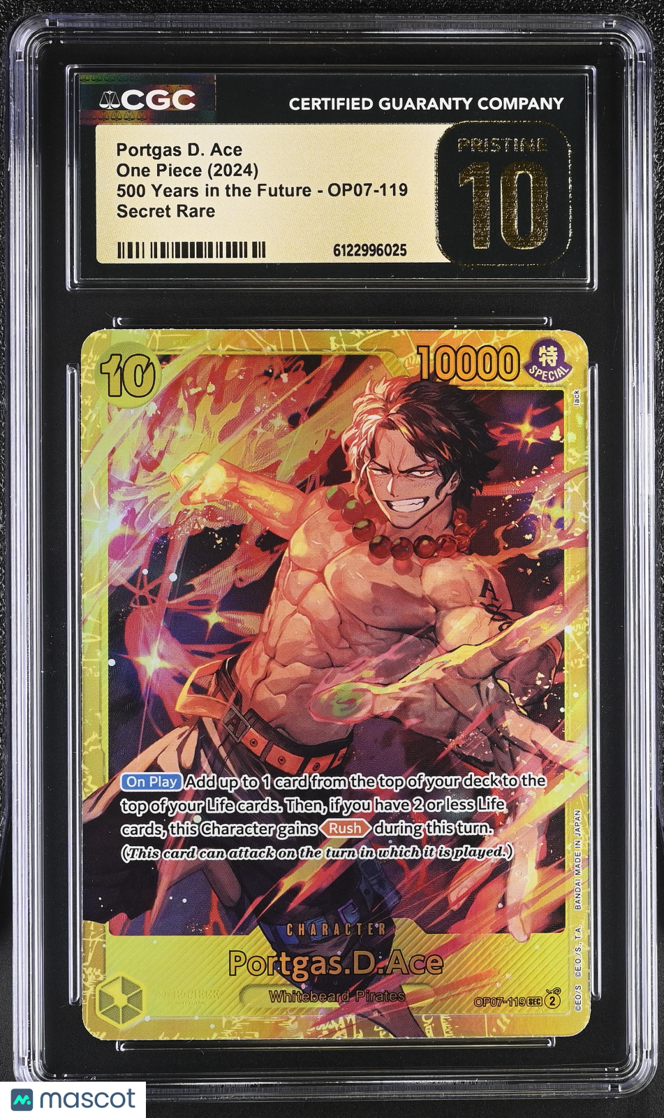 2024 One Piece 500 Years In The Future Portgas D. Ace CGC 10 #OP07-119