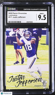 2020 Panini Chronicles Justin Jefferson Rookie Luminance #217 CGC 9.5 Vikings