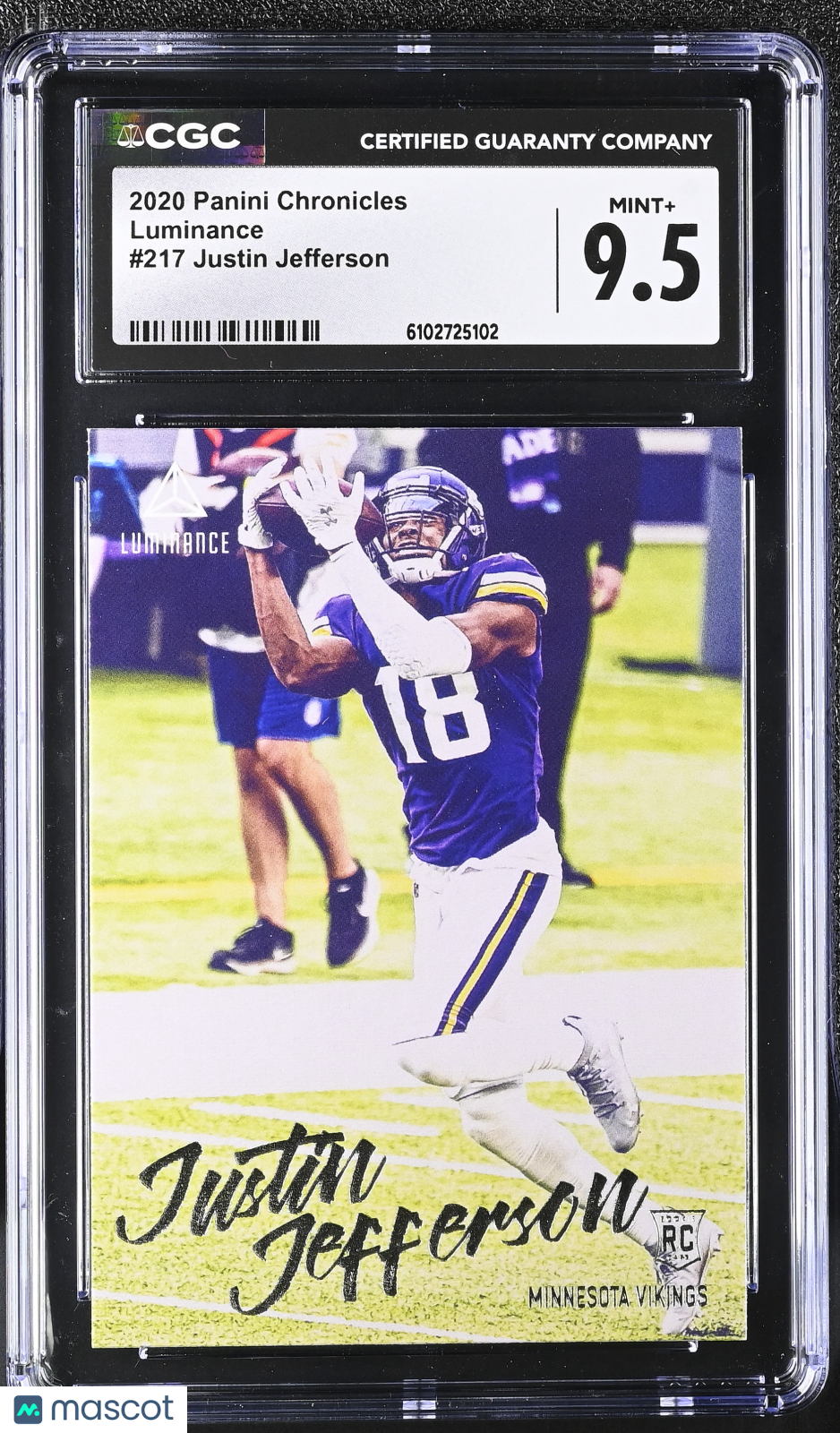 2020 Panini Chronicles Justin Jefferson Rookie Luminance #217 CGC 9.5 Vikings