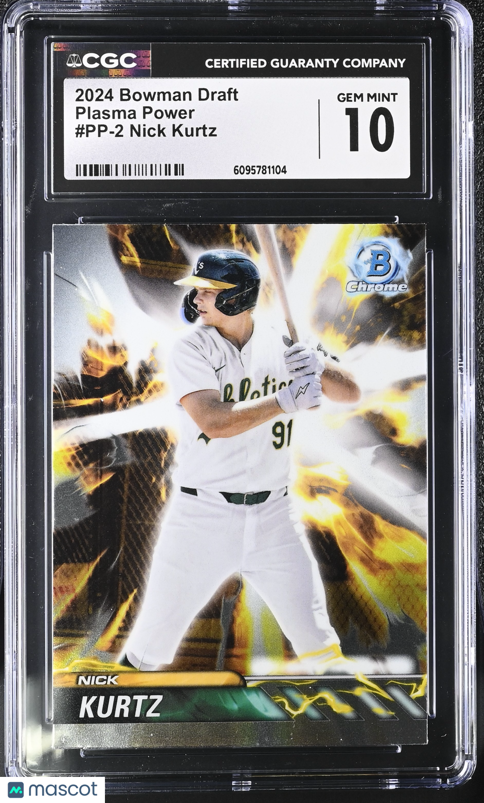 2024 Bowman Draft Nick Kurtz Rookie Plasma Power #PP-2 CGC 10 Oakland Athletics