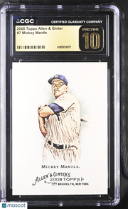 2008 Topps Allen & Ginter Mickey Mantle #7 CGC 10 Pristine Yankees