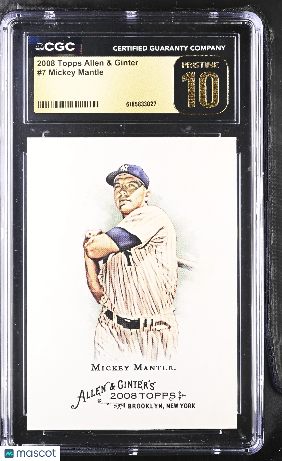 2008 Topps Allen & Ginter Mickey Mantle #7 CGC 10 Pristine Yankees