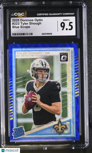 2025 Donruss Optic Tyler Shough Blue Scope Rookie #223 CGC 9.5 Saints