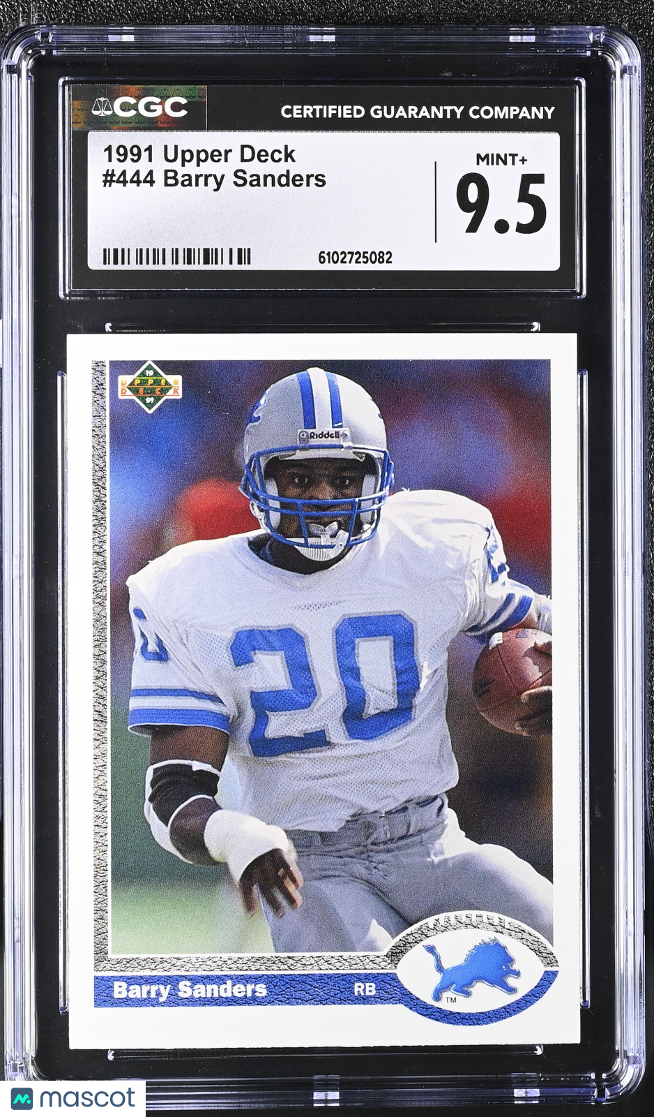 1991 Upper Deck Barry Sanders #444 CGC 9.5 Detroit Lions