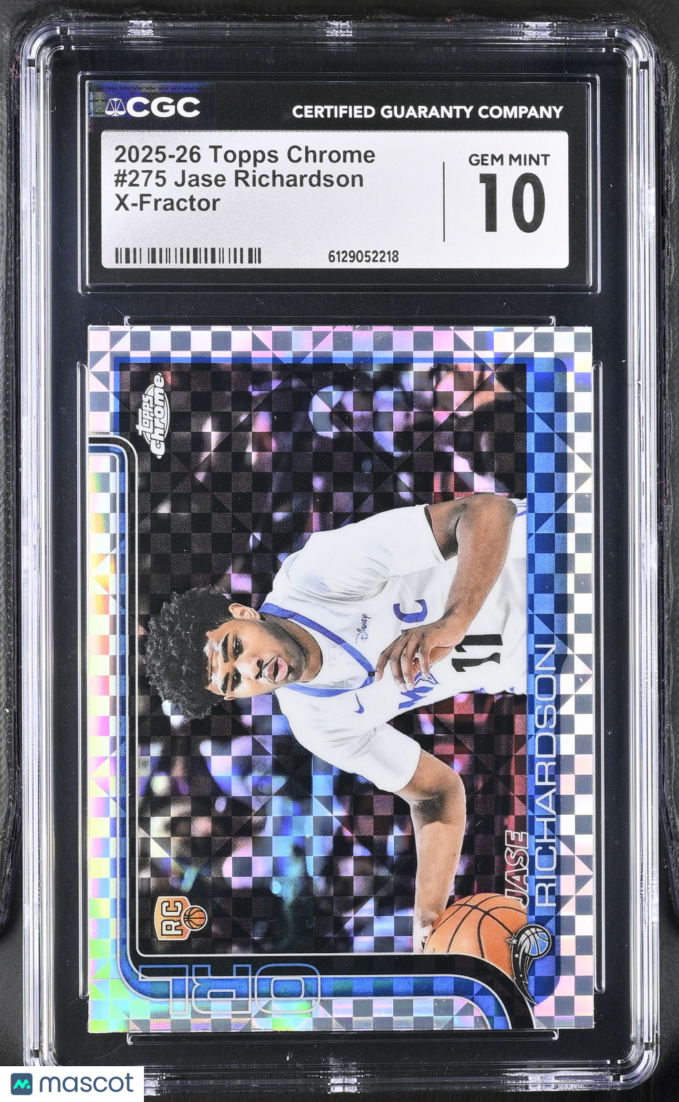 2025-26 Topps Chrome Jase Richardson X-Fractor Rookie #275 CGC 10 Orlando Magic