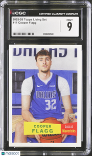 2025-26 Topps Living Set Cooper Flagg Rookie #11 CGC 9 Dallas Mavericks