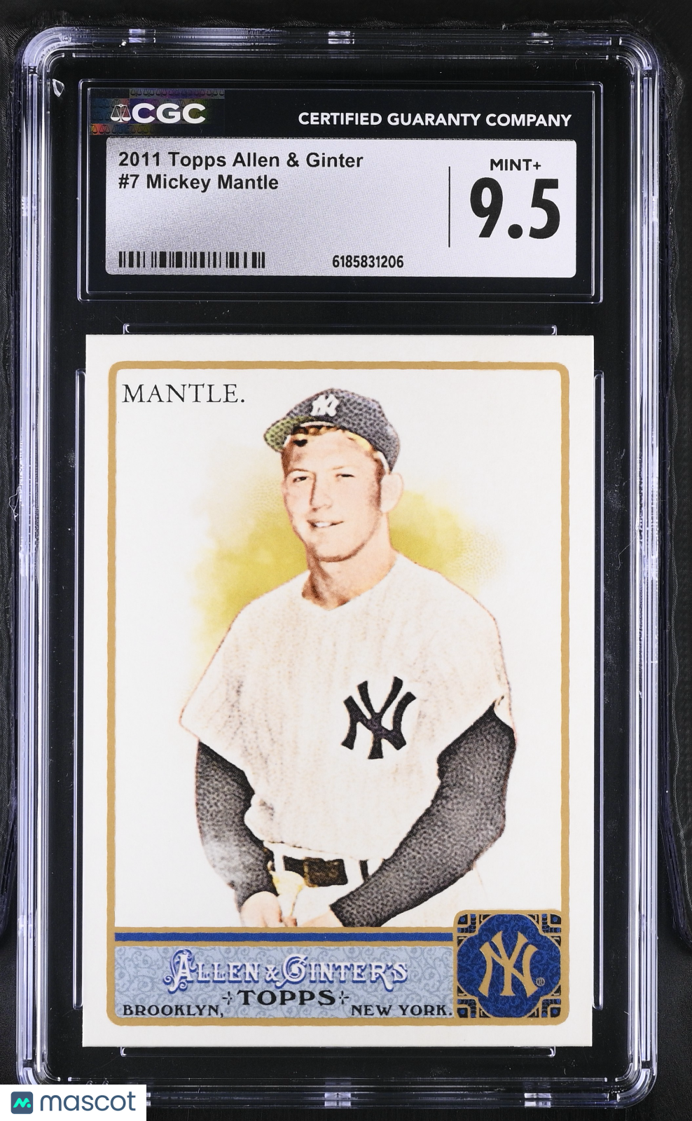 2011 Topps Allen & Ginter Mickey Mantle #7 CGC 9.5 New York Yankees